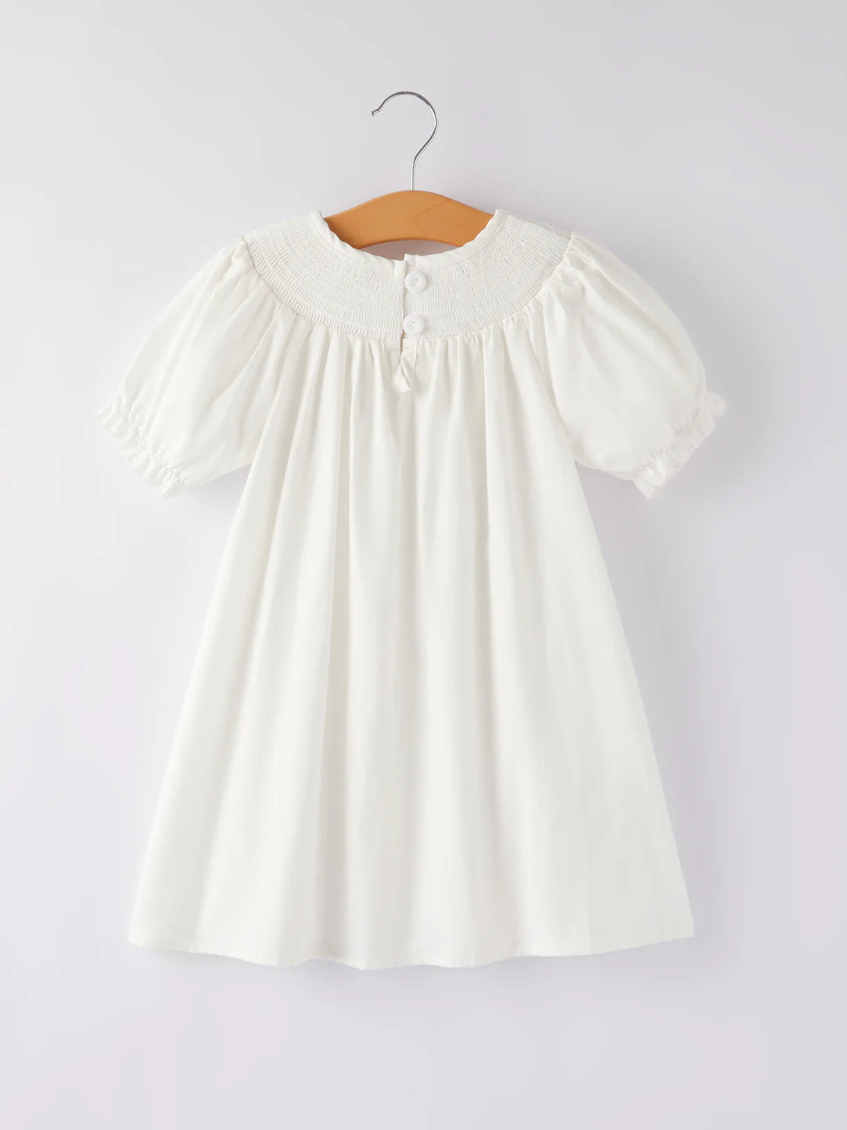 White Smocked Christening Dress