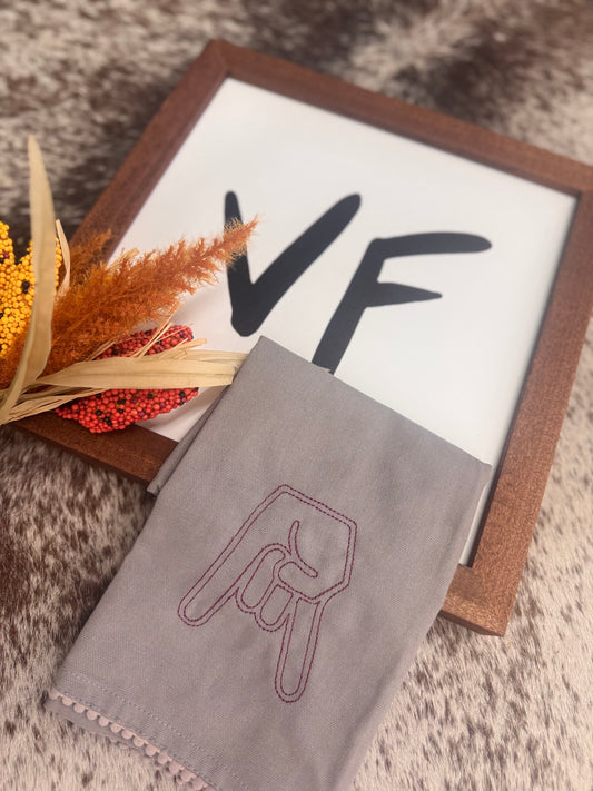 Horns Down Tea Towel