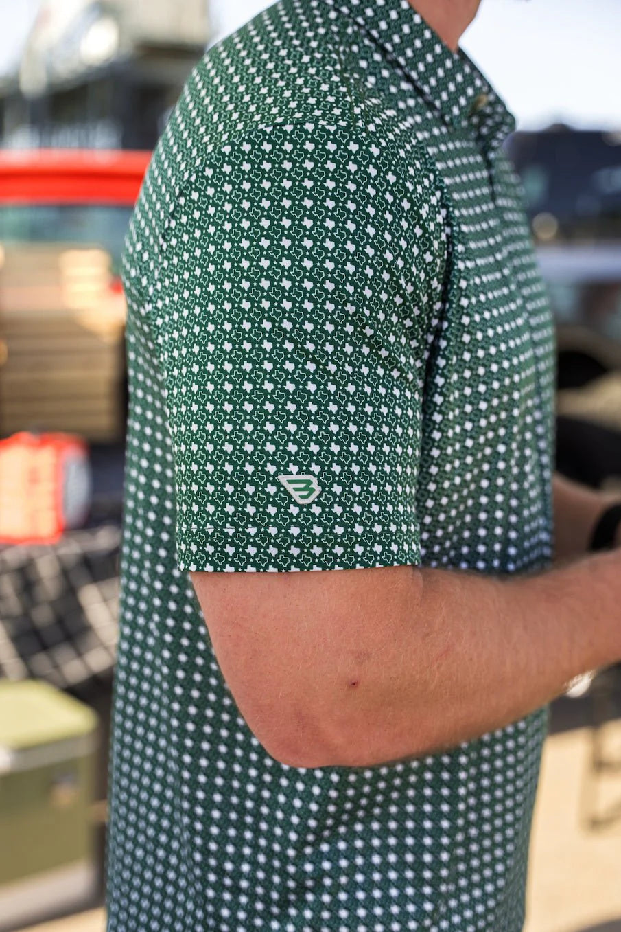 Texas Green & White Polo