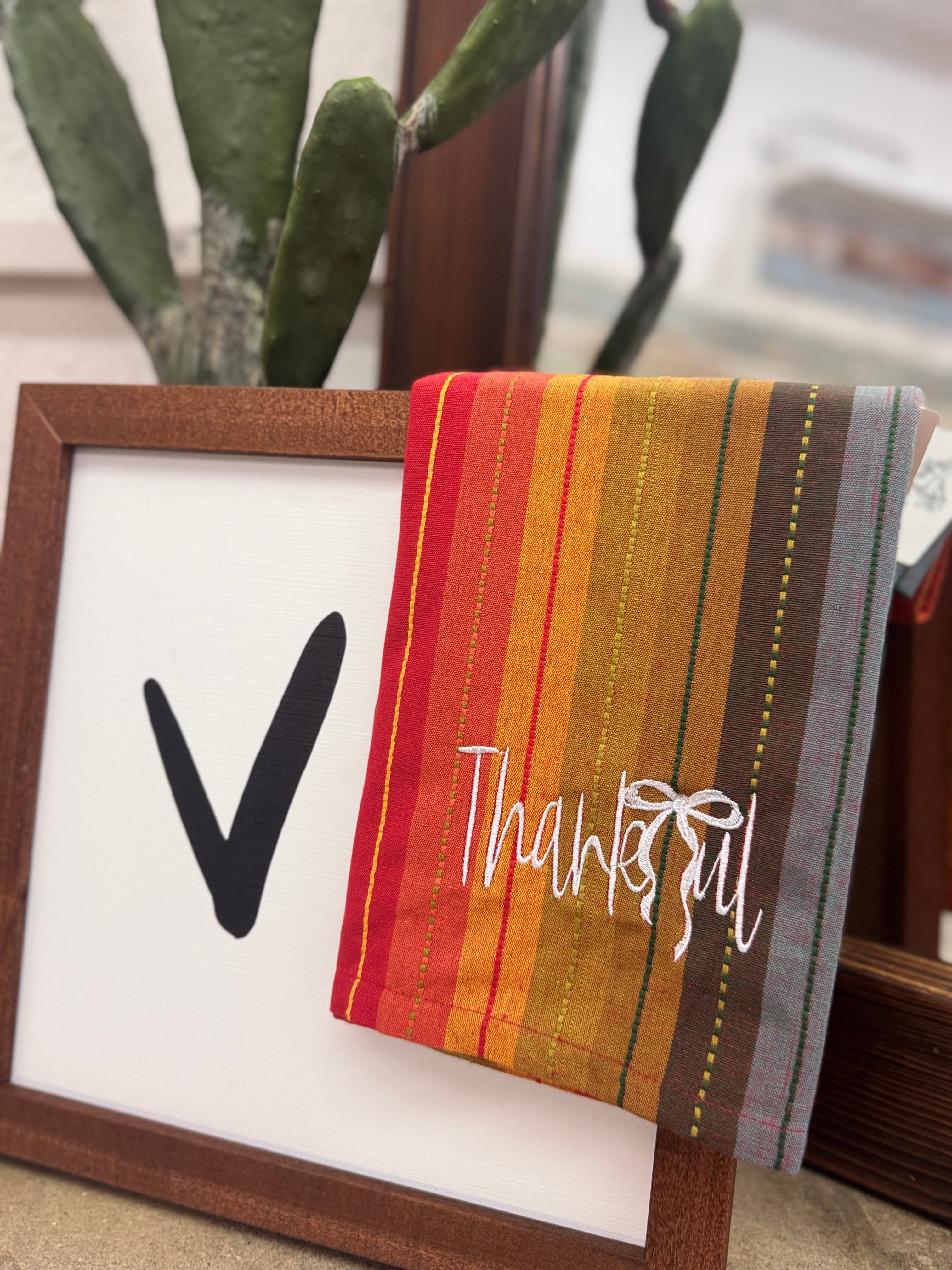 Serape Thankful Bow Towel