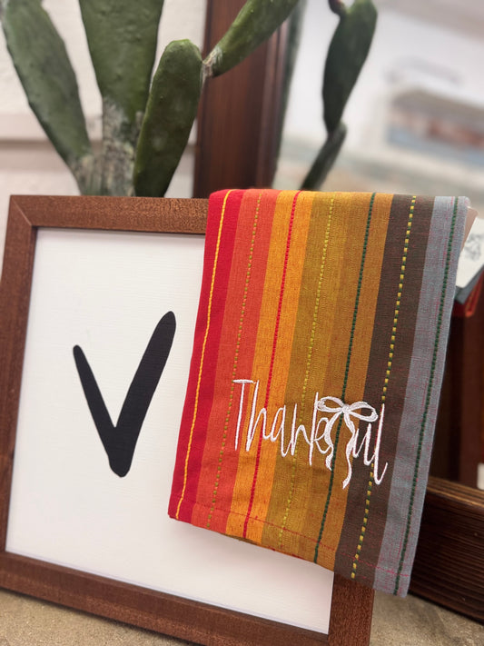 Serape Thankful Bow Towel