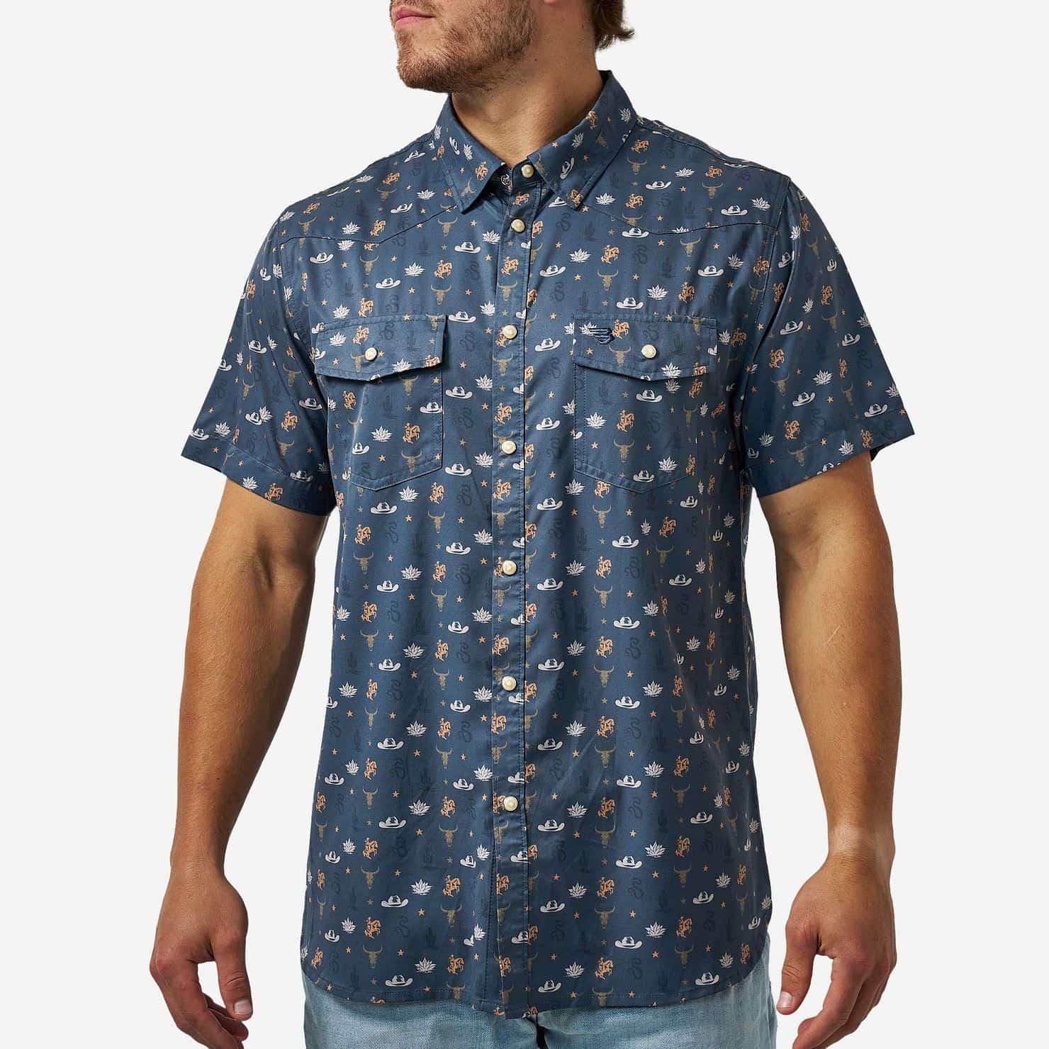 Mens Burlebo Western Desert Night Shirt